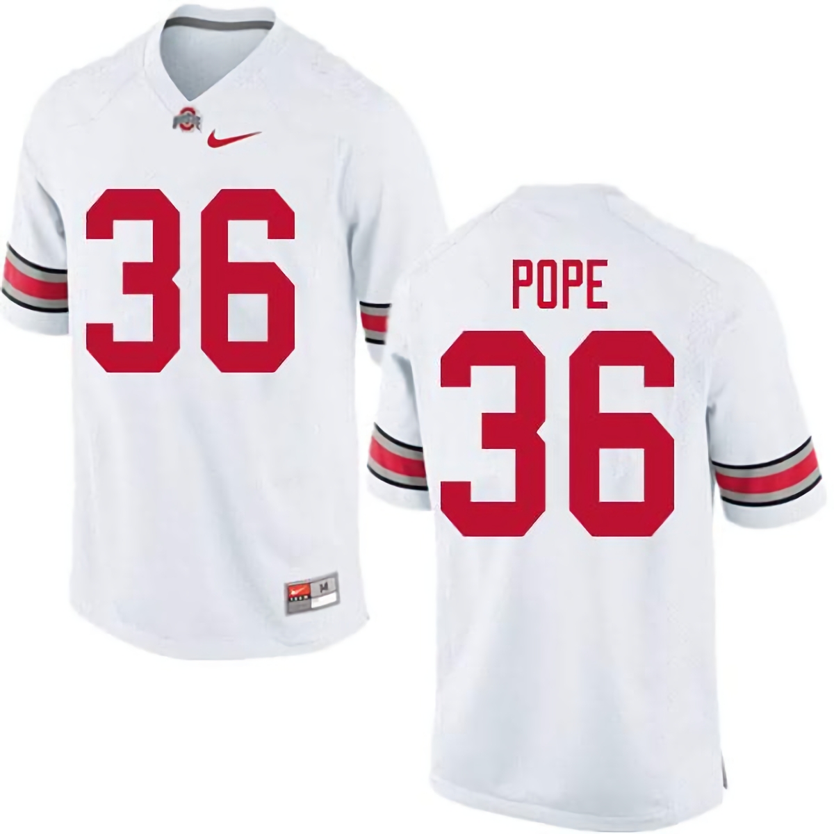 K'Vaughan Pope Ohio State Buckeyes Men's NCAA #36 Nike White College Stitched Football Jersey BQL5456TA